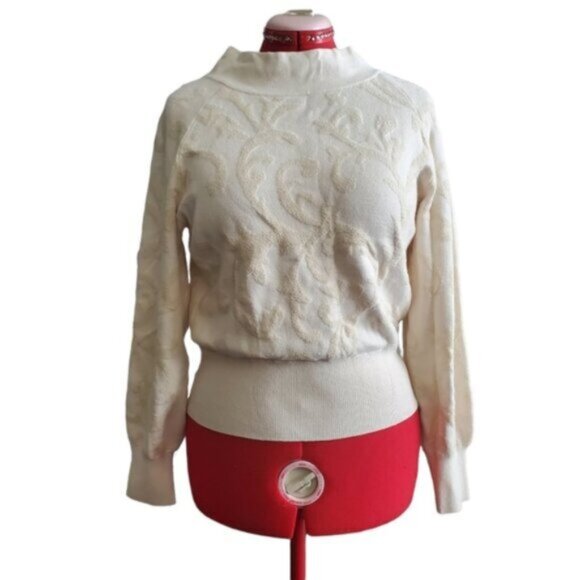 Anthropologie Cream Knit Sweater Size XS - Picture 1 of 9